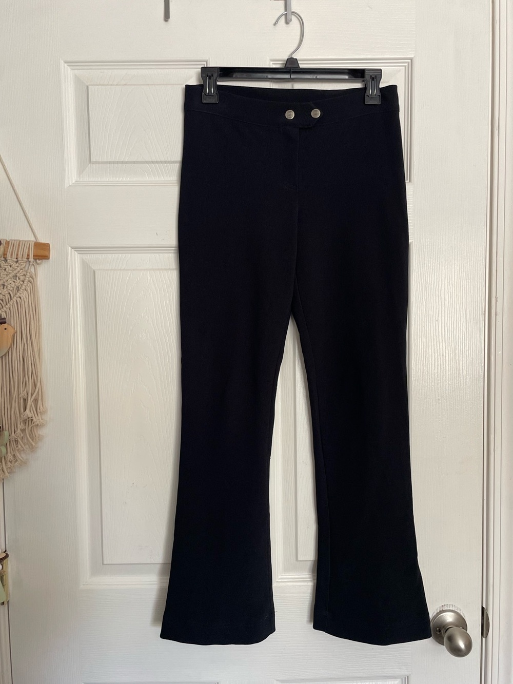 Vintage Luly K NYC Classic Ribbed Black Flare Pants size Medium Y2K